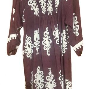 Umgee Purple and White Patterned Dress
